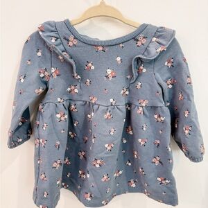 Little Planet- Baby Girl Floral Ruffle-Shoulder Long Sleeve Dress